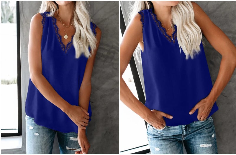 lime flare Women Sexy Summer Lace Trim Satin Cami Tank Tops Dressy Silk Lacy Camisole Shirt (Navy Eyelash Lace, m) - Image 3